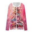 thumbnail image 3 of Coats for Women Christmas Printed Hooded Long Sleeved Loose Oversized Casual Sweatshirt,Womens Coats Plus Size Multicolor XL, 3 of 5