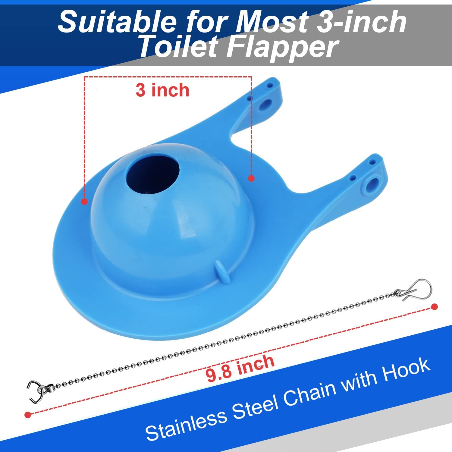 Hibbent 3 Inch Toilet Flapper Replacement For Gerber 99-788 – Water Saving, Blue Rubber, Easy Install