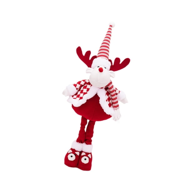 Figura de muñeca navideña, adorno navideño, estatua navideña retráctil, regalo, decoración navideña para vacaciones, oficina, decoración del hogar Alce