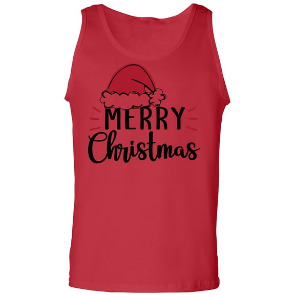 Merry Christmas Hat Adult Tank Top