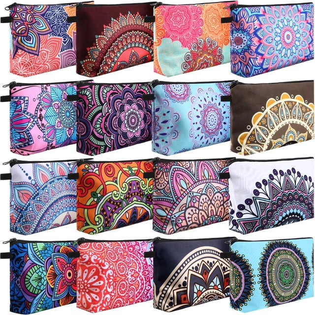 Bolsas de maquillaje Dunzy Waterproof Cosmetic Bulk, 16 unidades