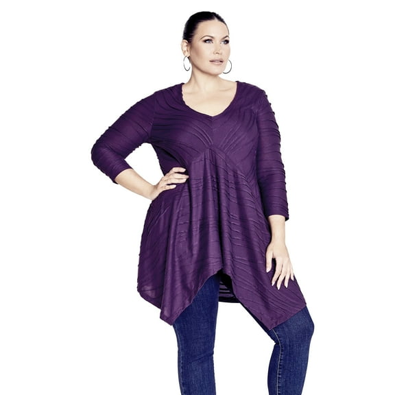 Avenue Women's Plus Size Finley Textured Tunic