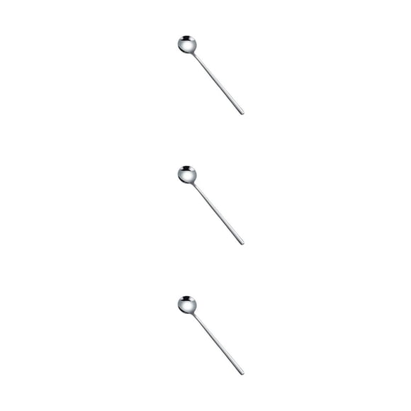 Inteprter Cuchara agitadora de 8 piezas, agitador de bebida de té de acero inoxidable, mango largo redondo, cubiertos sólidos, vajilla, barra Type1 NO1