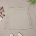 thumbnail image 4 of Beige Zigzag Knit Texture Women's High Waist Skirt Stretchy Casual Mini Skirt, 4 of 8