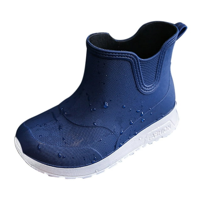 NOKIO Bottes de Pluie Cheville Garçons Filles Imperméables Randonnée Bottes de Pluie Enfants Extérieur Faciles à Enfiler Bottillons en Caoutchouc Antidérapants Chaussures de Pluie