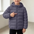 thumbnail image 7 of JZEJING Padded Jackets for Girls Solid Color Long Sleeve Puffer Coat Winter Zip up Hooded Thermal Quilted Outerwear with Pocket Girls Clothes Size 6, 7 of 7
