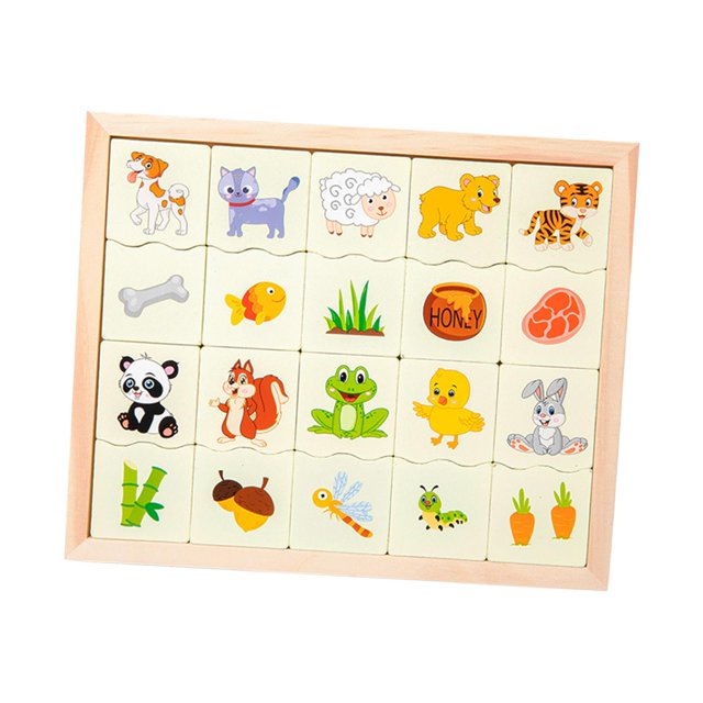 Juguete de matemáticas Montessori de madera, rompecabezas, materiales de aprendizaje preescolar, rompecabezas Montessori animales