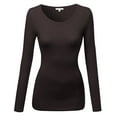 thumbnail image 4 of Emmalise Women's Basic Athletic Fit Tshirt Long Sleeves Round Crew Neck Tee (3Pk Brown, Sd Dollar, Oatmeal, Medium), 4 of 4