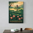 thumbnail image 6 of Hangzhou Retro Travel Poster Vintage Chinese City Tourism with West Lake & Tea Fields Print Poster, 6 of 8