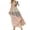 Blush Pink, variant on Women's Printed V Neck Tie Shoulder Cami Dress with Smocked Bodice and Tiered Skirt 100% Polyester All Day Comfort