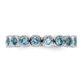 thumbnail image 4 of Auriga 925 Sterling Silver Blue Topaz Eternity Ring for Women Size- 8, 4 of 6