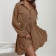 thumbnail image 4 of Gibobby Vestido de gasa de verano para mujer Vestido de manga larga delgado con cintura de encaje elegante casual para mujer(Caqui,G), 4 of 5