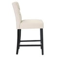 WestinTrends Hayes Black Bar Stools with Back, Modern Linen Upholstered