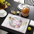 thumbnail image 3 of Happy Eatser Placemats Set of 8, Spring Flowers Colorful Eggs Pastoral Butterfly Placemats for Dining Table, Place Mats for Kitchen Tabletop, Waterproof Wipeable Dining Table Mats Set, 3 of 9