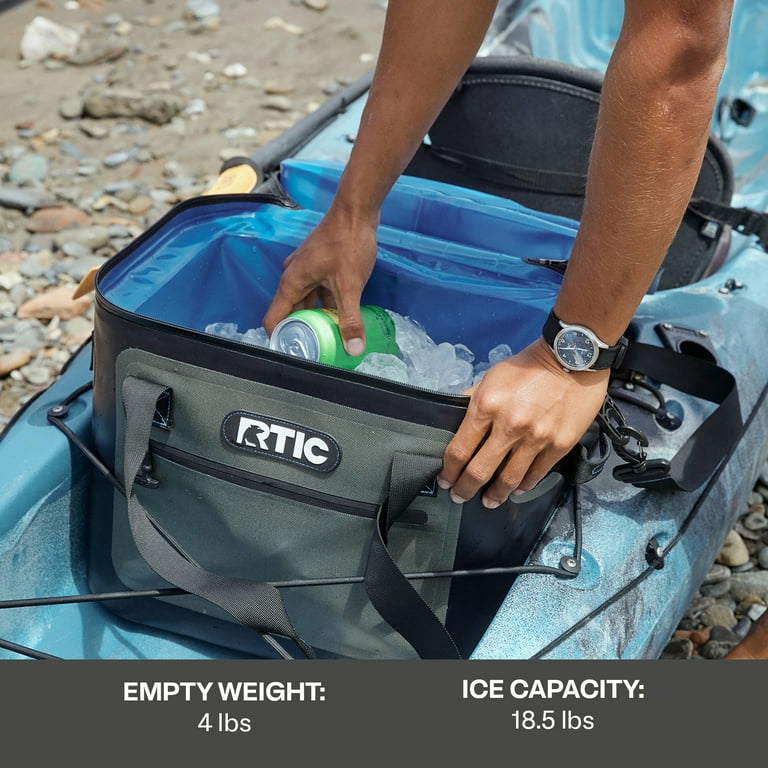 RTIC 30 Can Soft Pack Cooler, Leakproof Ice Chest Cooler with Waterproof Zipper, Blue/Grey, Size: 30 ct