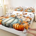 thumbnail image 3 of Manfei Pumpkin Butterflies Queen Sheet Sets,Retro Rustic Flower Flat Sheet,Fall Farm Queen Fitted Sheet For Girl Boys,Microfiber Bedroom Decor,4-Piece, 3 of 7
