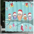 thumbnail image 4 of Ambesonne Christmas Shower Curtain, Owl Family Tree, 69"Wx70"L, Multicolor, 4 of 5