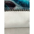 thumbnail image 4 of 1 Piece Summer Casual Crew Neck T-Shirt - Polyester Knit Fabric Regular Fit, Animal Pattern, Suitable for Adults' Weekend Casual Wear - Shocking Shark and Ocean Flame Design, 4 of 5