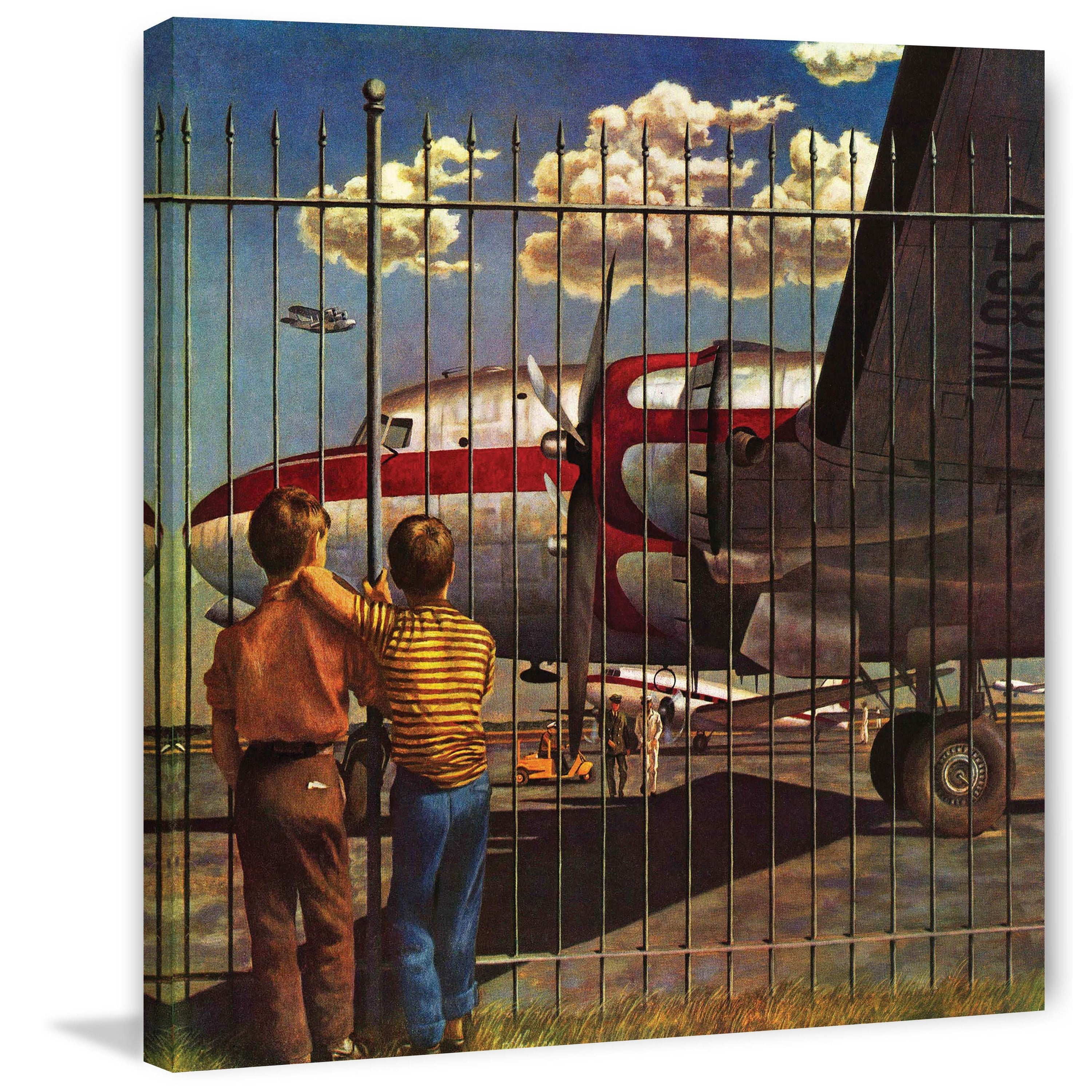 "Boys at Airport" by John Atherton Painting Print on Canvas