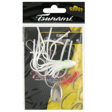 Tsunami Fluke Hoochie Fishing Rig 40 lb – White