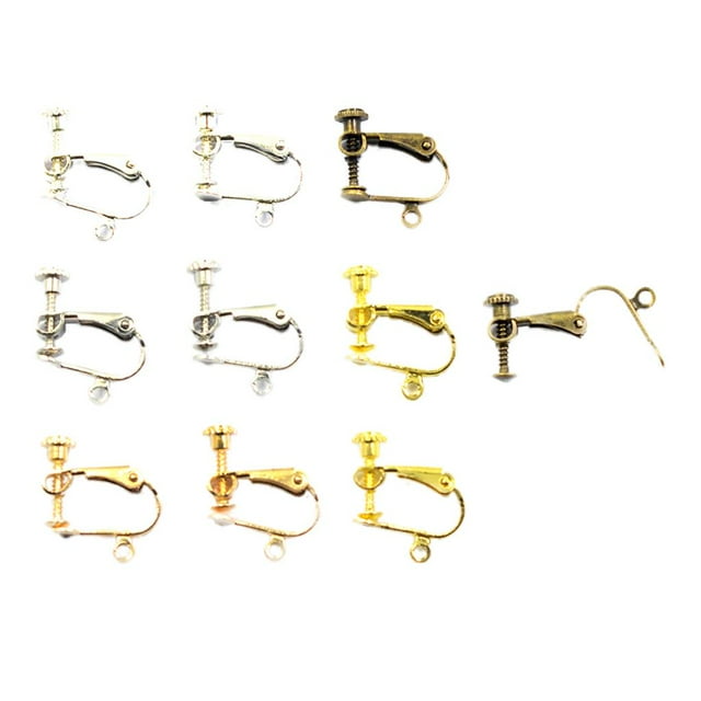 veasfak 10x Earrings Converter Clamps Non-Pierced Clip On Earring Findings DIY Accessory