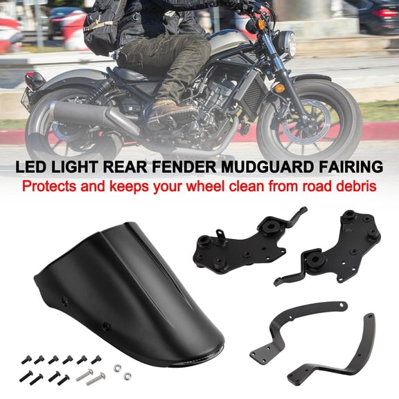 LED light Rear Fender Mudguard Fairing For Honda REBEL CMX 300 500 2017-2025