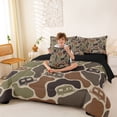thumbnail image 3 of Castle Fairy Camo Camper Pattern Twin Bedding Sets 7-Piece for Adults, Camouflage Art Bedding Comforter Set for Bedroom, Brown Green,Black Reversible, 3 of 7