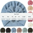 thumbnail image 2 of Favoffer Baby Turban Hats Turban Bun Knot Baby Infant Beanie Baby Girl Soft Cute Toddler Cap for Boys Girls Fall Winter 0-2Y, 2 of 2