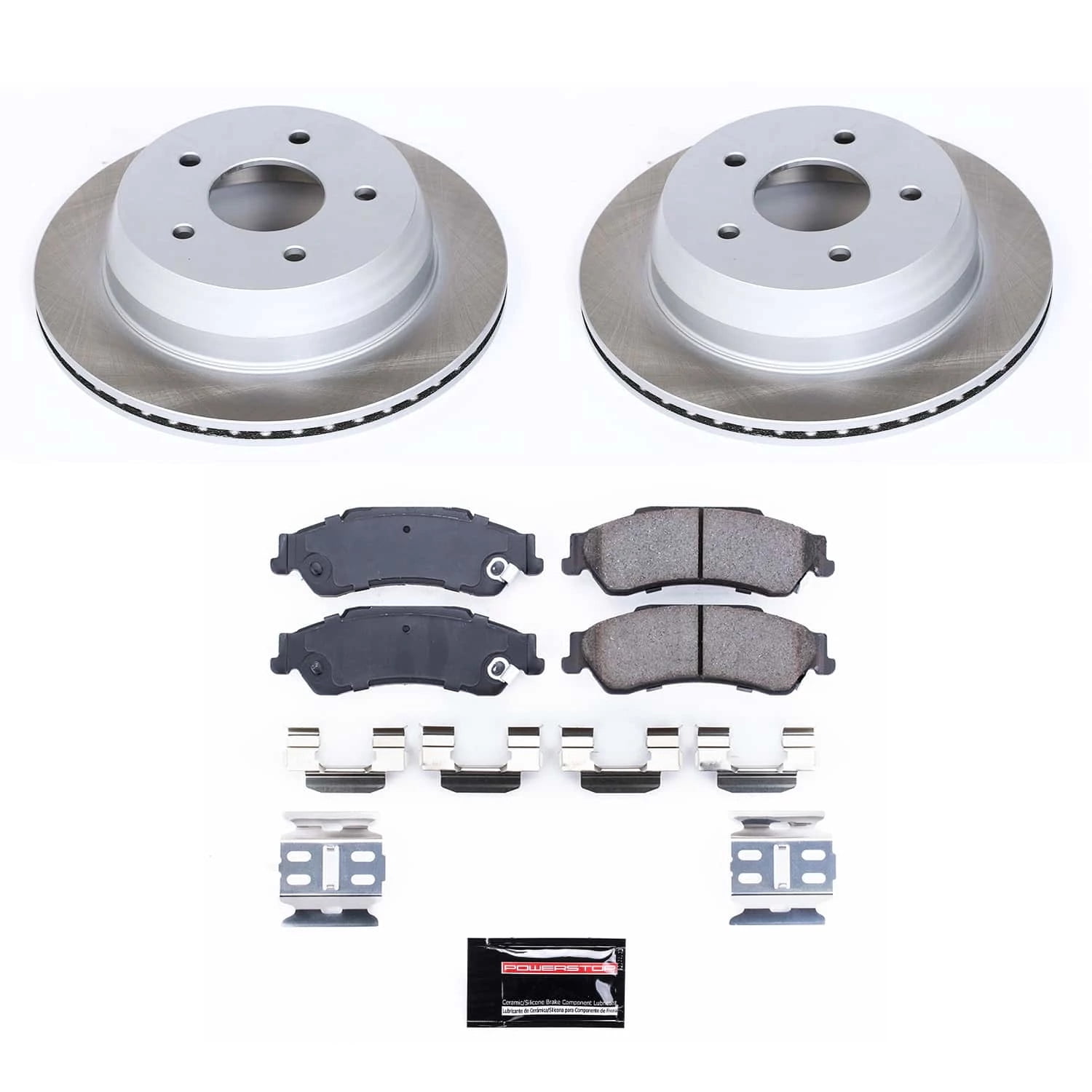 PowerStop Rear Semi-Coated Rotor and Low-Dust Ceramic Brake Pad Kit SC2008