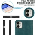 thumbnail image 6 of Decase for Apple iPhone 11 Wallet Phone Case,Shockproof Plain Leather Magnetic Closure Flip Holder Protective Cover with RFID Blocking Card Slots,Blue, 6 of 10
