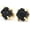Black Square, variant on 18K Gold Plated Stud Earrings For Women, Handmade 925 Sterling Silver Stud Earrings, Small Druzy Lightweight Hypoallergenic Crystal Earrings