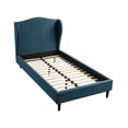 thumbnail image 3 of Rustic Manor Eloisa Linen Upholstered Platform Bed Full Size, Navy, 3 of 8