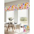 thumbnail image 6 of Spring Floral Valances for Windows, Watercolor Colorful Botanical Summer Light Filtering Kitchen Curtains, Rod Pocket Window Valance Curtains for Living Room Bedroom, 60" W x 18" L, 2 Panels, 6 of 9
