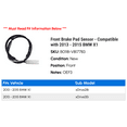 thumbnail image 2 of Front Brake Pad Sensor - Compatible with 2013 - 2015 BMW X1 2014, 2 of 2