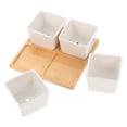 thumbnail image 1 of WASHWEPE Pot de Plante Carré en Céramique Blanc pour Intérieur et Extérieur 1 Ensemble, 1 of 8