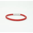 thumbnail image 4 of Genuine Braided Leather Bracelet With Stainless Steel Magnetic Clasp, Red, 4 of 4