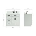 thumbnail image 3 of Ariel Hepburn 37 In. Right Offset Rectangle Sink Vanity With 0.75 In. Carrara White Countertop In Grey, 3 of 9