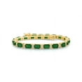 thumbnail image 2 of 925 Emerald Cut Emerald with diamond Tennis Bracelet/ 14K Gold plated Emerald Bracelet/ Genuine Emerald Bracelet, women gift for her, 2 of 3