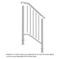 Handrails for Outdoor Steps, Wrought Iron Handrail Fits 2 or 3 Steps