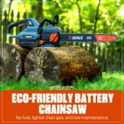 Senix Speedcut 60V Brushless Cordless Chainsaw, 18-Inch, 4Ah Battery & 3A Charger Included,CSX6-M1