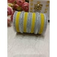 thumbnail image 3 of Indian Wedding Bangles Set, Bridal Bangles, Traditional Bangle Set For Women, Lightweight jewllery Bangles Bridesmaid Gift (Yellow, 2.10(Extra Large)), 3 of 3