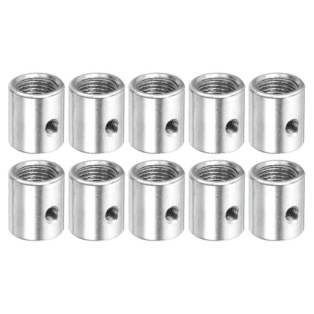 Unique Bargains Round Coupling Nut M10 to M8 Adapter Screw Thread Convert Sleeve Connector Rod Bar Stud Tube Nut Silver 10 Pack