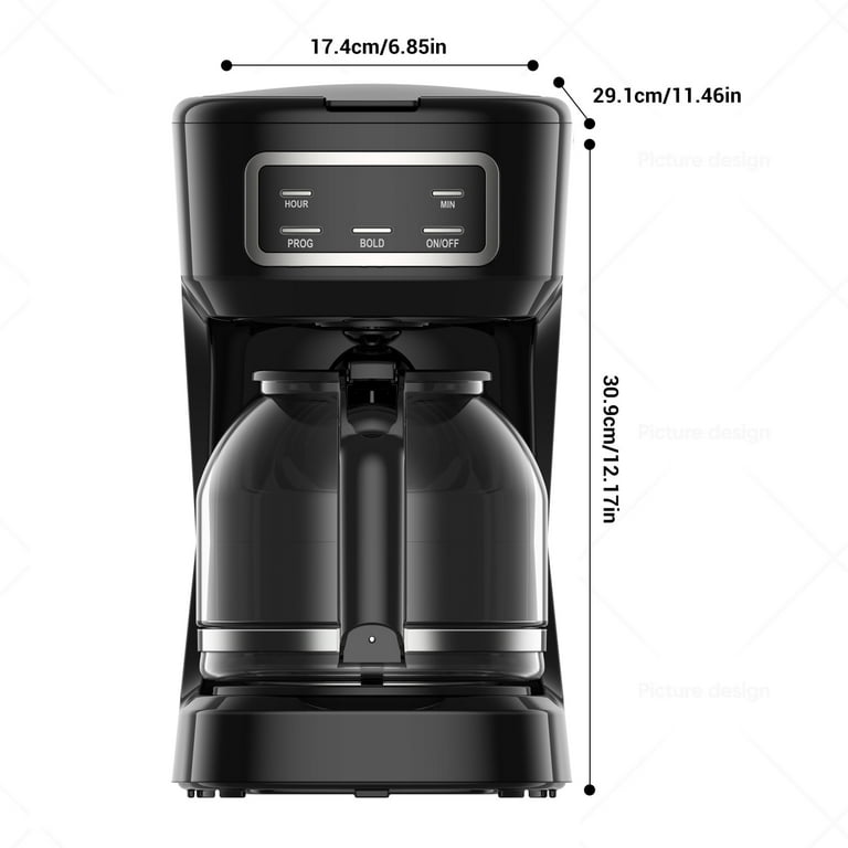 Mainstays 12-Cup Black Programmable Drip Coffee Maker - Walmart.com
