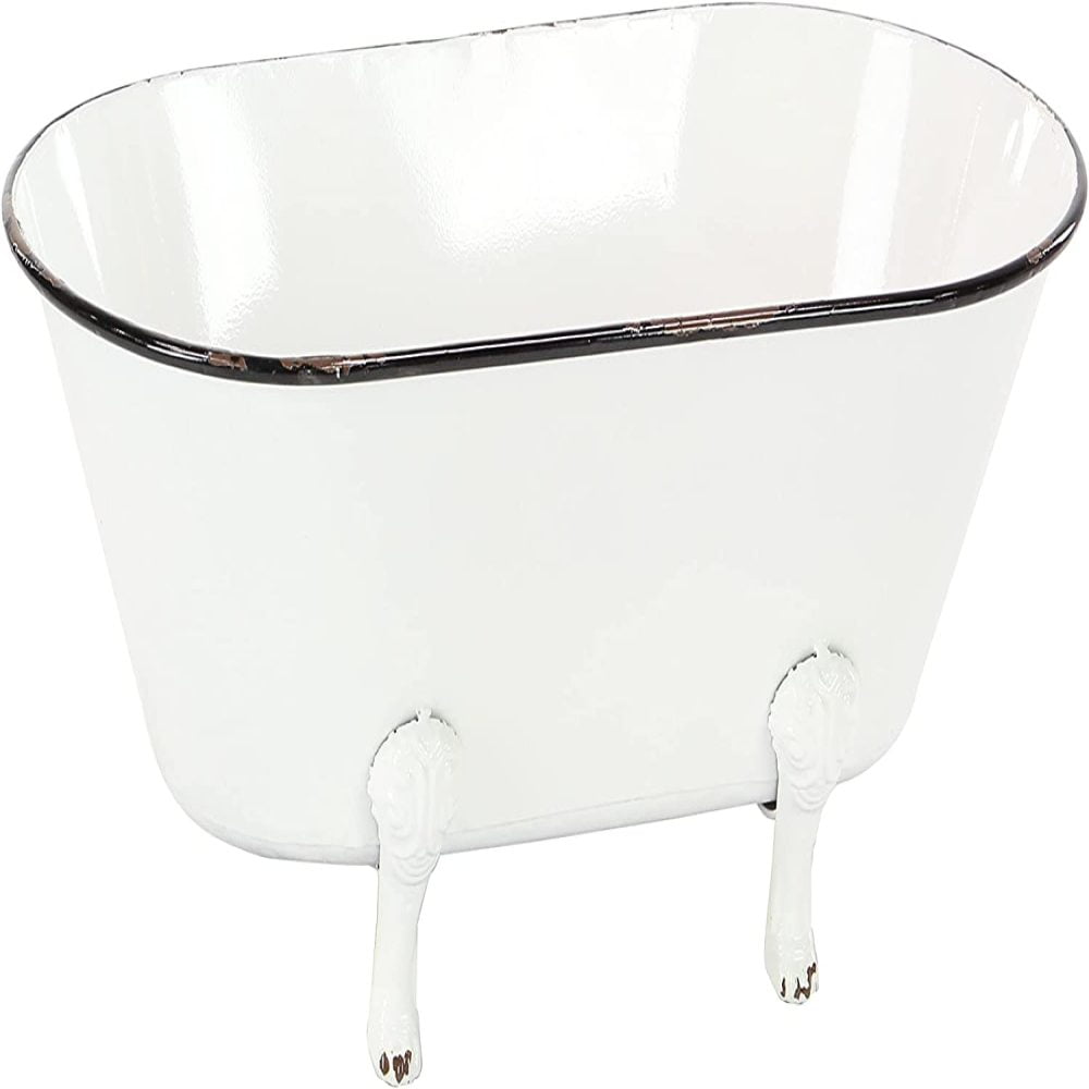 Deco 79 Planter 21 x 9 Inches Black/White Deco 79 Planter 21 x 9 Inches Black/White