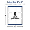 thumbnail image 6 of Avery Matte White Square Labels, 3" x 3", 150 Labels, 6 of 8