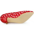 thumbnail image 6 of Unique Bargains Women's Pointed Toe Polka Dots Kitten Heels Pumps, 6 of 7