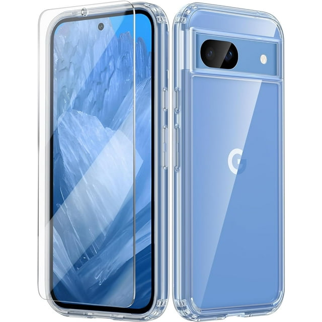 KOMI for Google Pixel 8A Case: Support Magnetic Charging Frosted Translucent Back Protective Phone Cover - Matte Military Grade Full Protection Drop Proof Shockproof Tough Cases - 6.1 inch (Black)