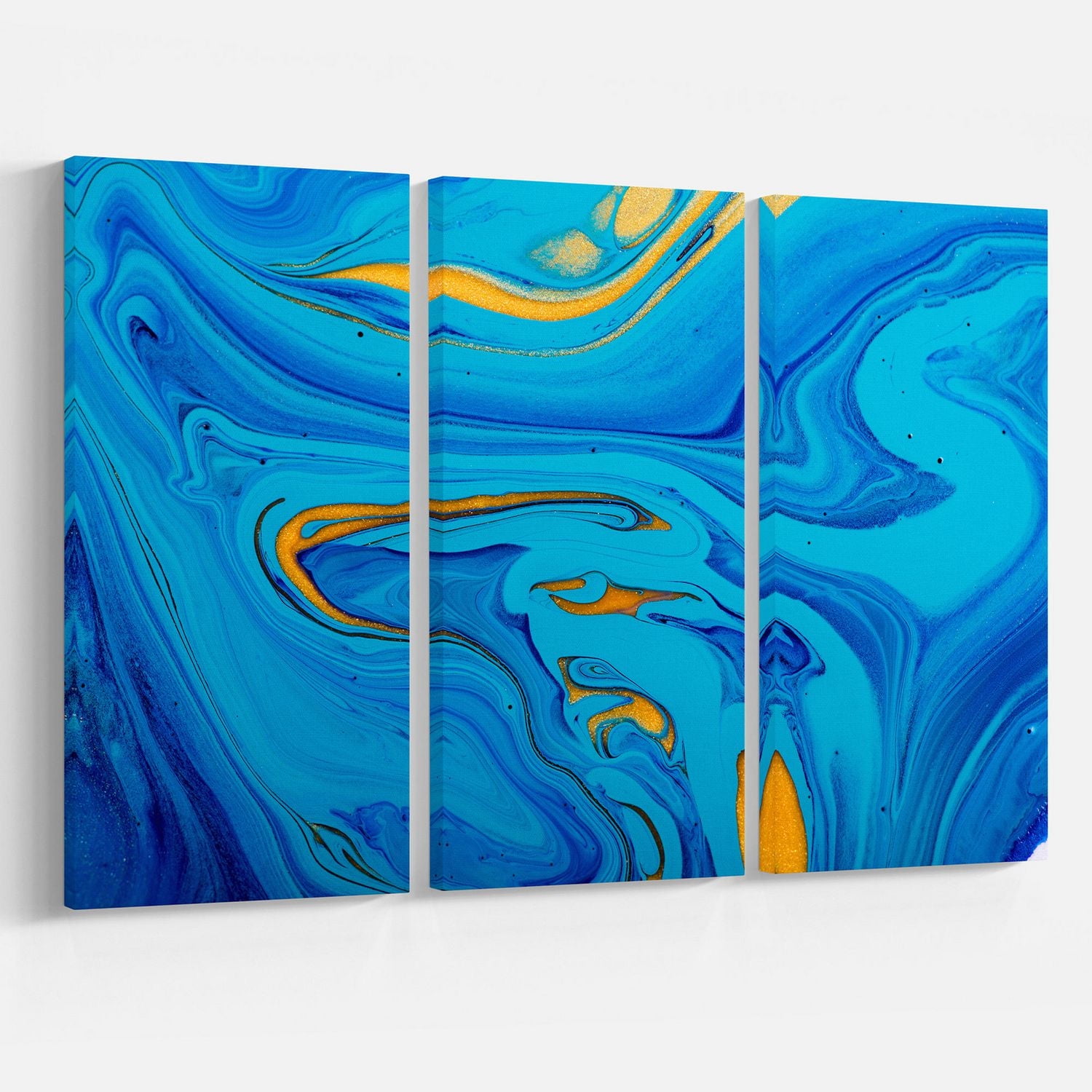 Design Art Light Blue Acrylic Paint  Canvas Print