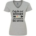 thumbnail image 3 of Inktastic Only the Best Sisters Get Promoted to Big Sister Women's V-Neck T-Shirt, 3 of 5