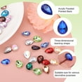 thumbnail image 3 of Uxcell 80 Pcs Perles de Strass en Forme de Goutte d'Eau 13 x 18 mm, Bleu Profond, 3 of 5